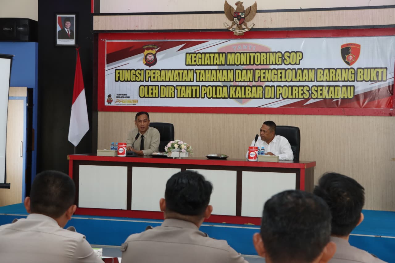 Dittahti Polda Kalbar Monitoring Ketat SOP Perawatan Tahanan dan Barang Bukti di Polres Sekadau