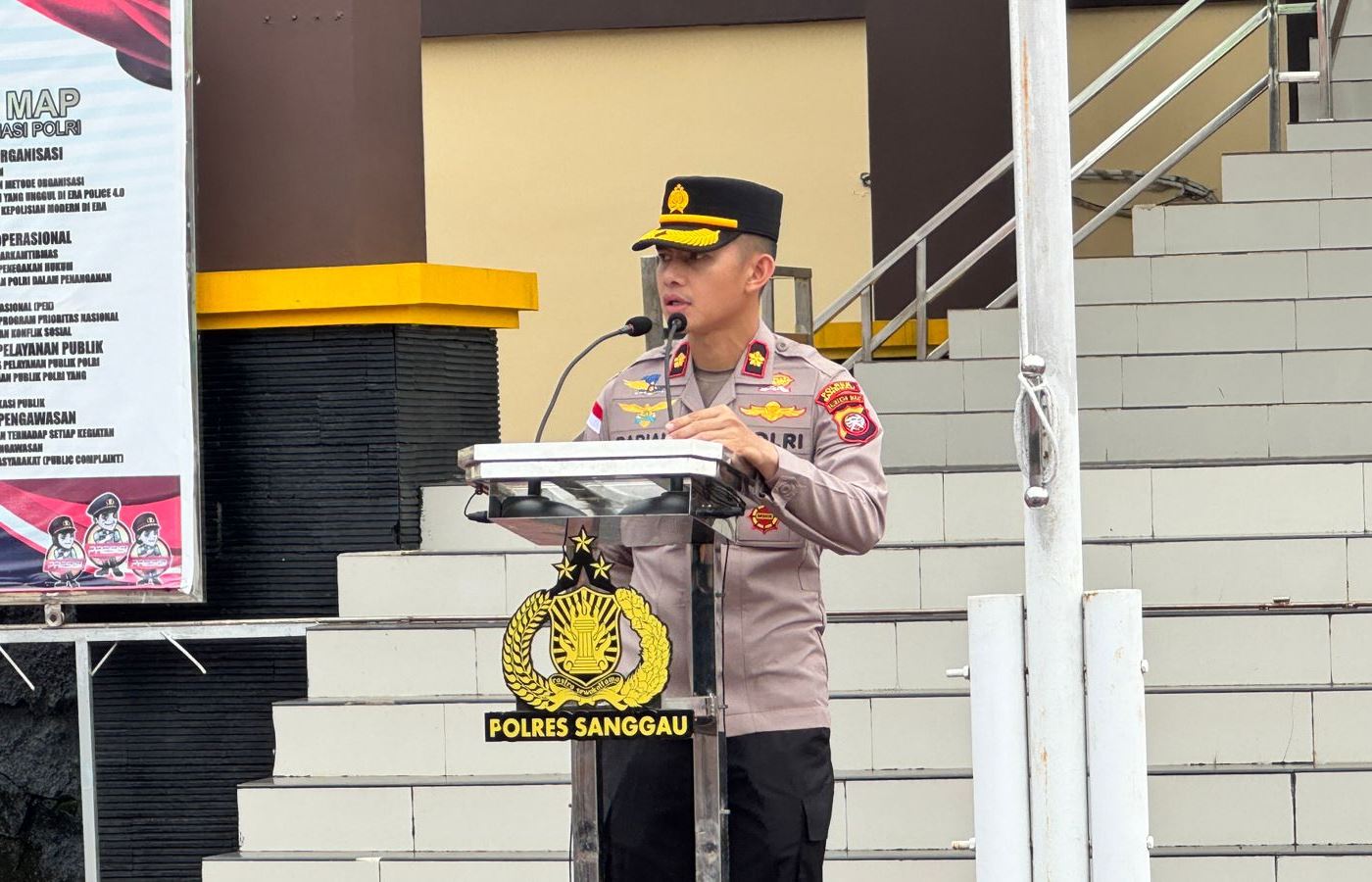 Apel Perdana Wakapolres Sanggau Tekankan Kualitas Pelayanan dan Disiplin Personel